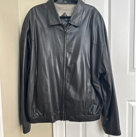 Remy Black Leather Jacket 50 Large Made in the‎ USA - Picture 1 of 12
